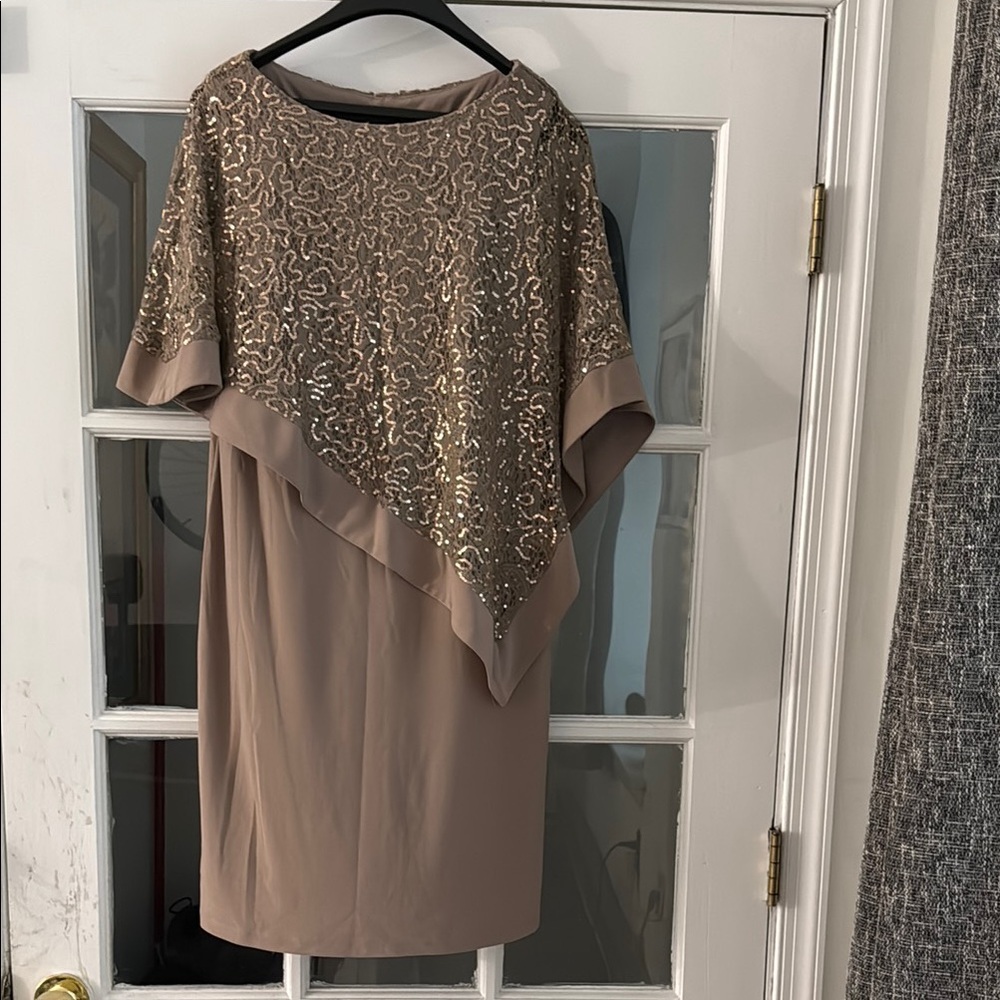 R&M Richards Rose Gold Sequin Dress